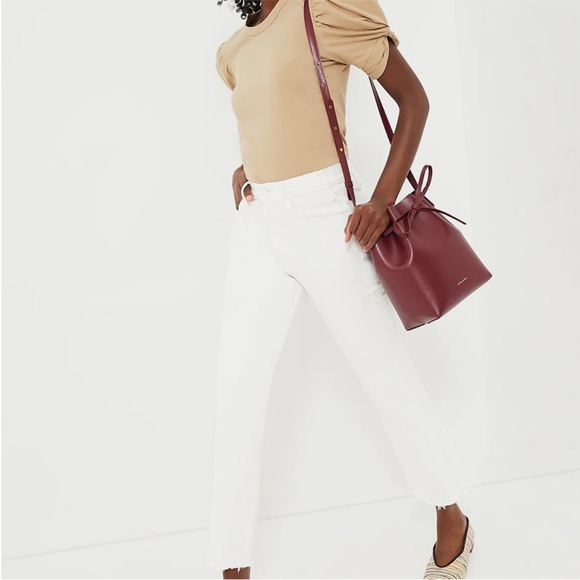 MOTHER The Insider Crop Step Fray in Fairest of them All White Jeans Denim 31 - Picture 6 of 16